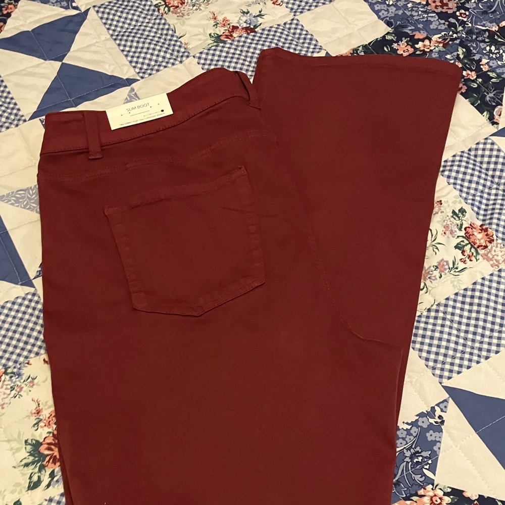 Maurices Women's Boot Cut Jeans in Deep Red
